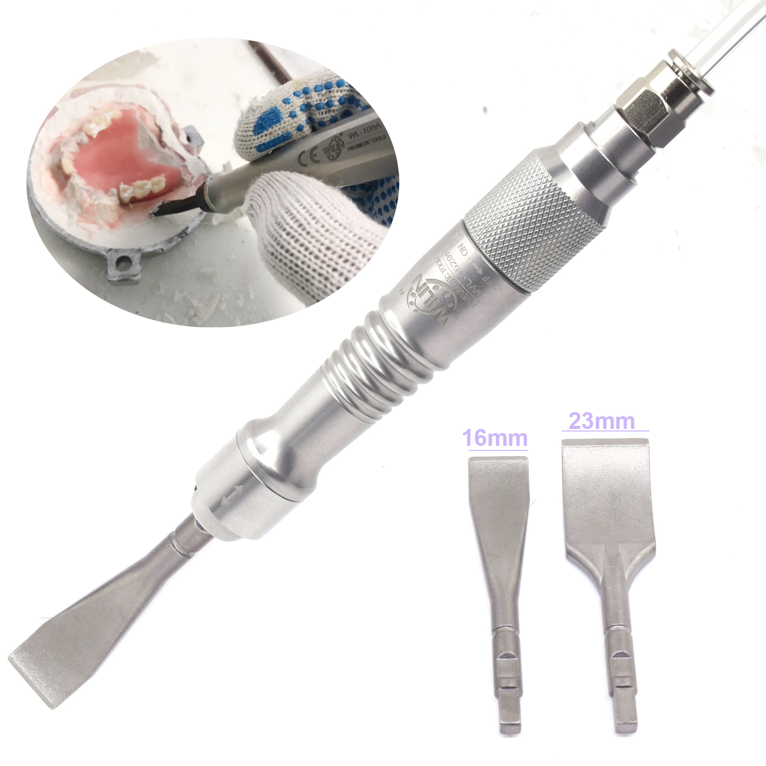 Air Flux Chipper Pneumatic Scraper Brake Scaling Gas Shovel Chisel Pencil Dental Medical Gypsum Cast